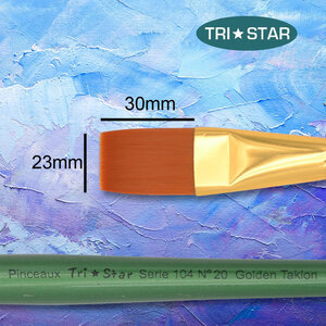 Pinceau synthétique Plat n°20 Manche vert Lot 5 pièces