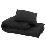vidaXL Ensemble de housse de couette Noir 135x200 cm Coton