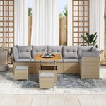 vidaXL Ensemble de canapé de jardin 9 Pièces beige et gris clair