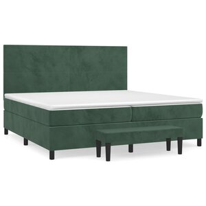 vidaXL Sommier à lattes de lit et matelas Vert foncé 200x200cm Velours