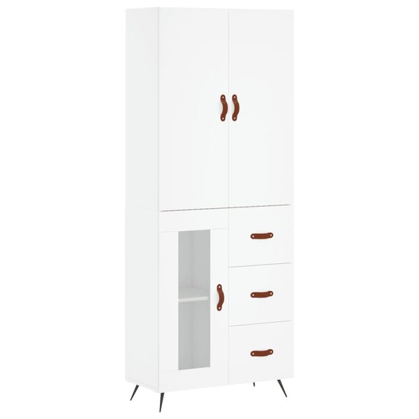 vidaXL Buffet haut Blanc 69 5x34x180 cm Bois d'ingénierie