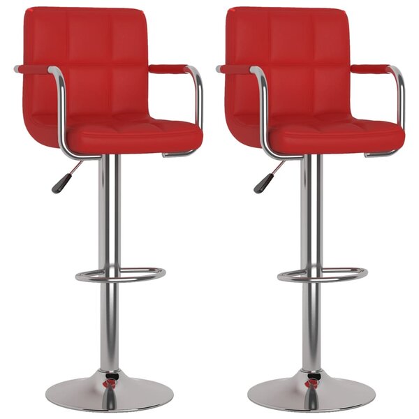 vidaXL Tabourets de bar lot de 2 rouge bordeaux similicuir