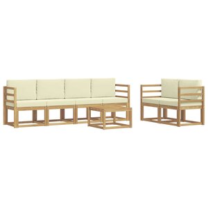 vidaXL Ensemble de canapés d'extérieur 7 pc Blanc et crème