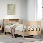 vidaXL Lit bibliothèque sans matelas 90x190 cm bois de pin massif