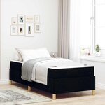vidaXL Lit à ressorts avec matelas Noir et Blanc 90 x 200 cm tissu