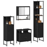 vidaXL Ensemble de mobilier de salle de bain 4 Pièces Chêne noir