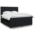 vidaXL Sommier à lattes de lit et matelas Noir 200x200 cm Velours