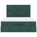 vidaXL Cadre de lit ottoman avec matelas vert foncé 140x200 cm velours
