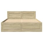 vidaXL Cadre de lit et tête de lit sans matelas chêne sonoma 140x190cm