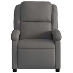 vidaXL Fauteuil de massage inclinable électrique gris cuir véritable
