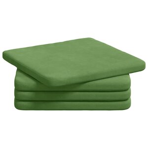 vidaXL Coussins de siège 4 pc Velours Vert clair 40 x 40 x 3 cm
