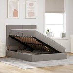 vidaXL Lit avec des lumières à LED Taupe 140 x 190 cm tissu