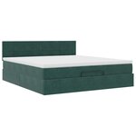 vidaXL Cadre de lit ottoman avec matelas vert foncé 200x200 cm velours