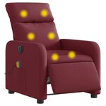 vidaXL Fauteuil de massage inclinable électrique Rouge bordeaux Tissu