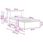 vidaXL Cadre de lit avec rangement Blanc 80 x 200 cm Bois d'ingénierie
