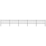 vidaXL Clôture de jardin avec dessus en cerceau Acier 8 5 x 0 8 m Noir