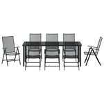 vidaXL Set de salle à manger de jardin 9 pièces en acier anthracite