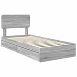 vidaXL Lit de Rangement Gris Sonoma 90 x 190 cm Bois d'ingénierie