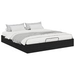 vidaXL Cadre de lit ottoman avec stockage Chêne noir 193 x 120 x 25 cm