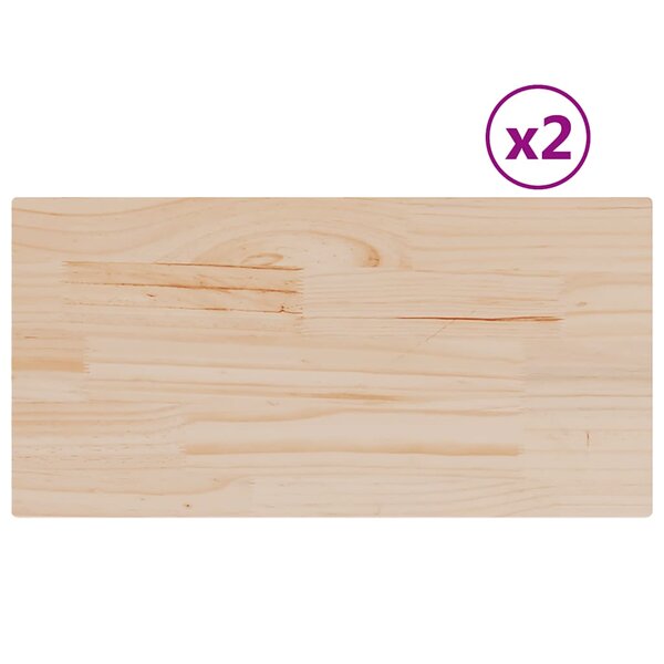 vidaXL Dessus de table 2 Pièces 80x40x1 7cm rectangulaire bois pin massif