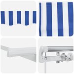vidaXL Auvent Rétractable Bleu et Blanc 350 x 200 cm