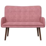 vidaXL Sofa 2 places Rose 115 x 61 x 87 cm Velours (V)