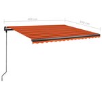 vidaXL Auvent manuel rétractable sur pied 400x350 cm Orange et marron
