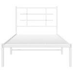 vidaXL Cadre de lit métal avec tête de lit blanc 90x200 cm