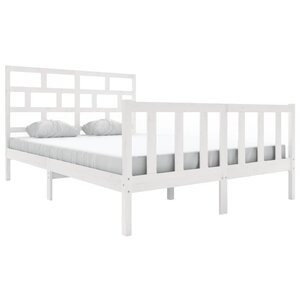 vidaXL Cadre de lit sans matelas blanc bois massif 160x200 cm