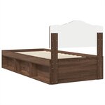 vidaXL Cadre de lit Chêne brun 90 x 190 cm Bois de pin massif