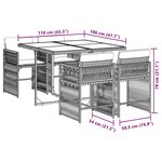 vidaXL Ensemble à manger de jardin coussins 5 Pièces mélange beige rotin