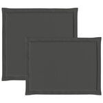 vidaXL Coussins de siège et de dos Polyester Anthracite 47 x 45 x 2 cm