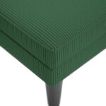 vidaXL Chaise longue avec coussin vert foncé tissu en velours côtelé