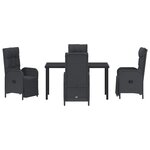 vidaXL Ensemble de salle à manger pour jardin 5 Pièces Noir Poly rotin