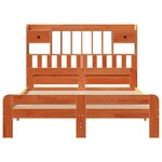 vidaXL Lit bibliothèque sans matelas cire marron 160x200 cm pin massif