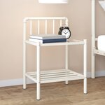 vidaXL Table de chevet Blanc/transparent 45x34 5x62 5cm Métal et verre