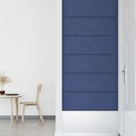 vidaXL Panneaux muraux 12 Pièces Bleu 90x30 cm Tissu 3 24 m²
