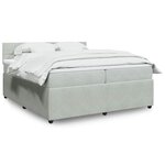 vidaXL Sommier à lattes de lit et matelas Gris clair 200x200cm Velours