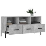 vidaXL Meuble TV gris béton 102x36x50 cm bois d'ingénierie