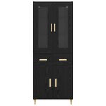 vidaXL Haut Armoire Chêne noir 69 5 x 34 x 180 cm Bois d'ingénierie