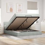 VidaXL Cadre de lit ottoman avec matelas gris clair 180x200 cm velours