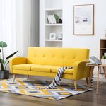vidaXL Canapé à 3 places Tissu Jaune