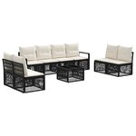 vidaXL Ensemble de canapé de jardin 9 Pièces Noir polyrotin