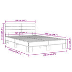 vidaXL Cadre de lit sonoma gris 120x200 cm bois d'ingénierie et métal
