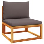 vidaXL Salon de jardin avec coussins 6 Pièces bois d'acacia solide