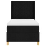 Lit à ressorts vidaXL avec matelas et LED Noir 90x200 cm Tissu