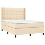 vidaXL Sommier à lattes de lit avec matelas Crème 140x200 cm Tissu