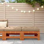 vidaXL Repose-pieds de jardin Pin massif Brun Ciré