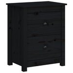 vidaXL Table de chevet Noir 50x35x61 5 cm Bois de pin massif