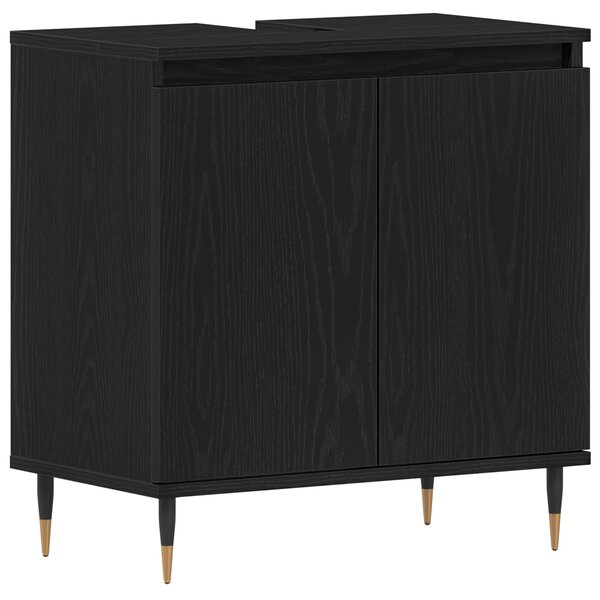 vidaXL Meuble Sous Lavabo Chêne Noir 58x33x60 cm Bois d'Ingénierie